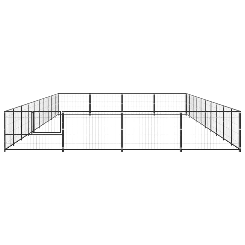 Vidaxl Hond Kennel 40 m² Stitlack schwaarz