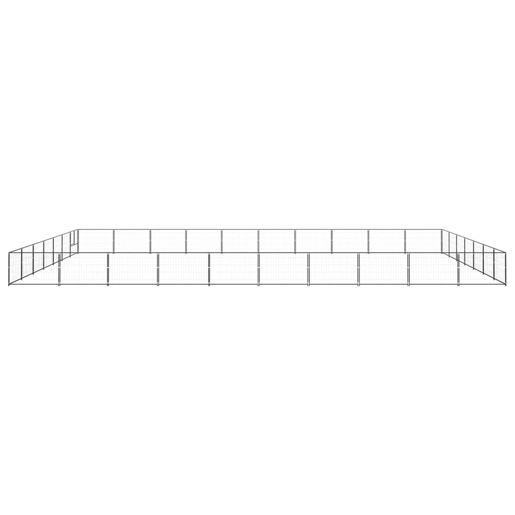 Vidaxl hund kennel 70 m² stål svart