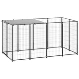 Vidaxl chien kennel 2,42 m² en acier noir