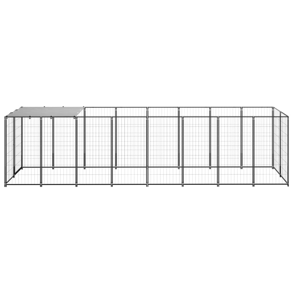 Vidaxl Hond Kennel 4.84 m² St. Black