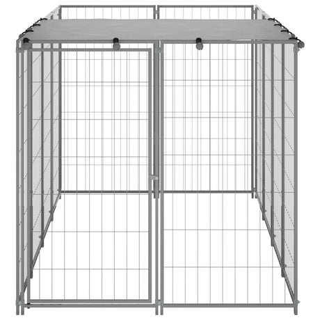 Vidaxl hondenkennel 2,42 m² staal zilverkleurig