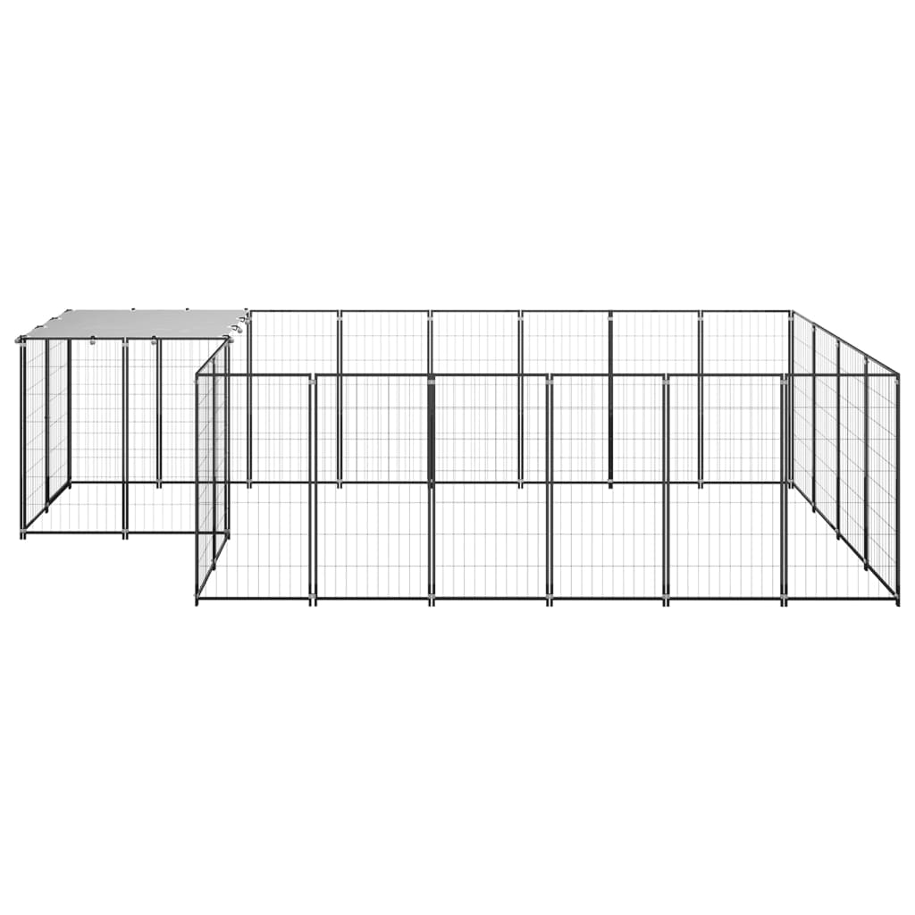 Vidaxl Dog Kennel 8,47 m² Steel Black