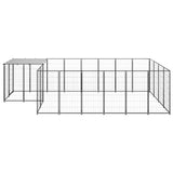 Vidaxl Dog Kennel 8,47 m² Steel Black