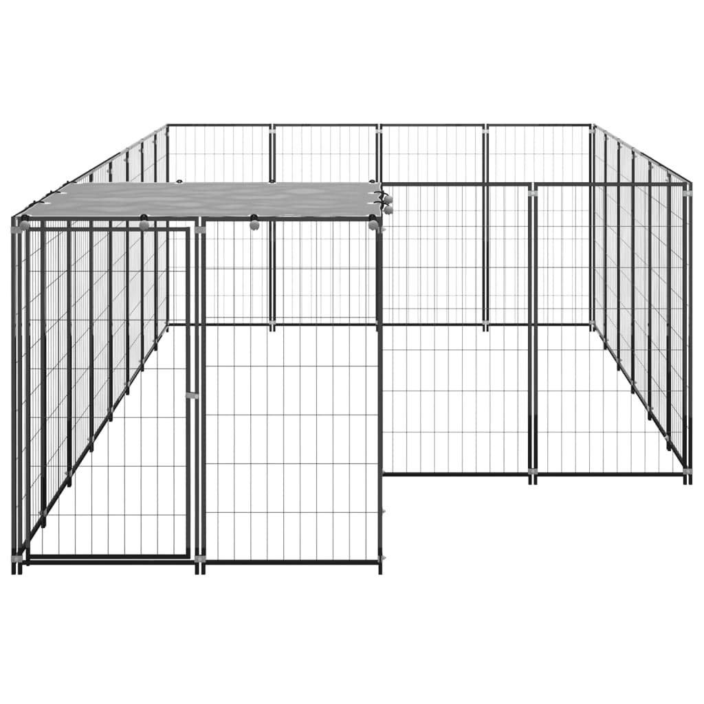 Vidaxl Dog Kennel 8,47 m² Steel Black