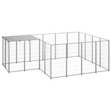 Vidaxl Dog Kennel 6,05 m² stalowy srebrny kolor