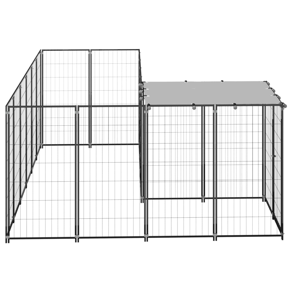 Vidaxl Hond Kennel 4.84 m² St. Black