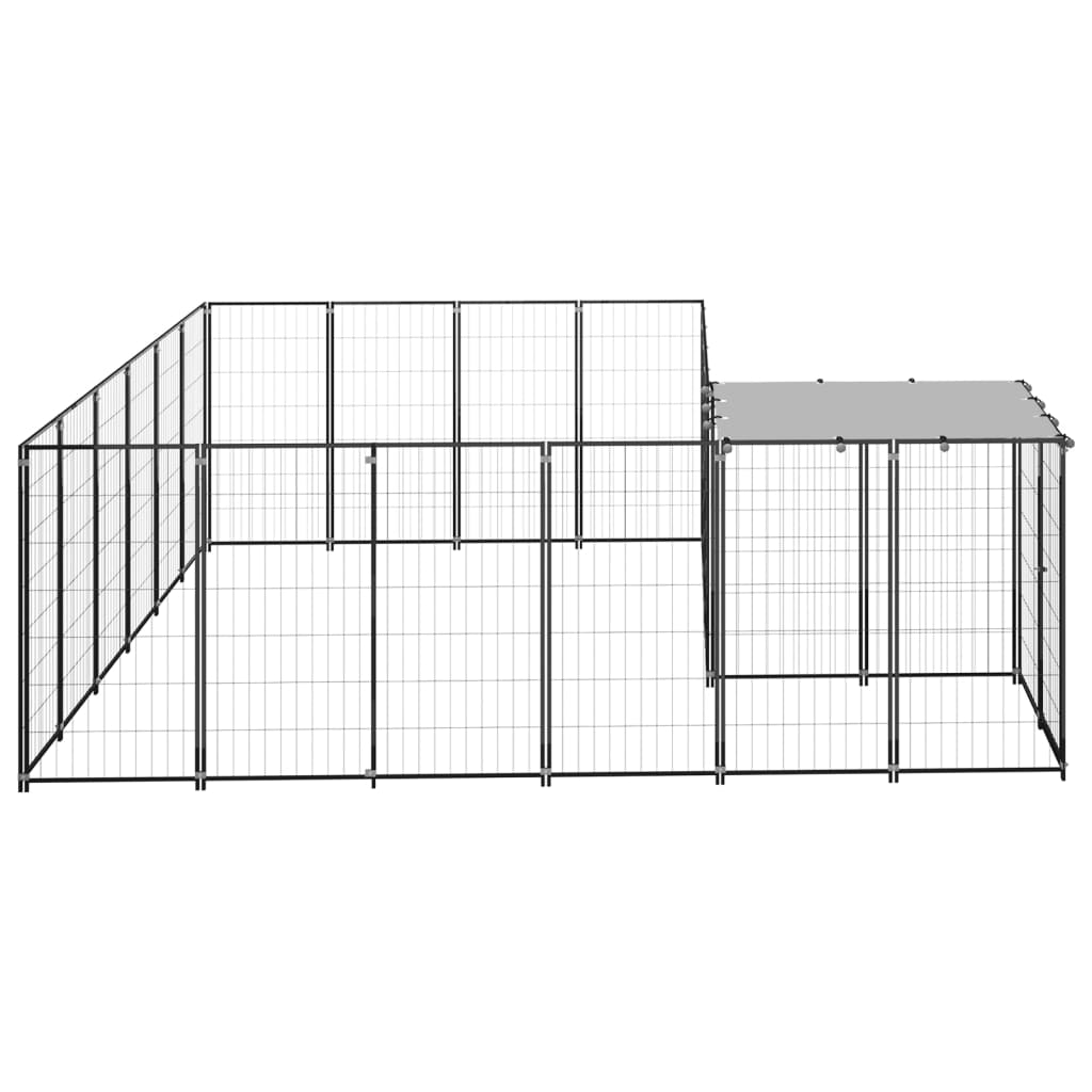 Vidaxl Dog Kennel 8,47 m² stål svart