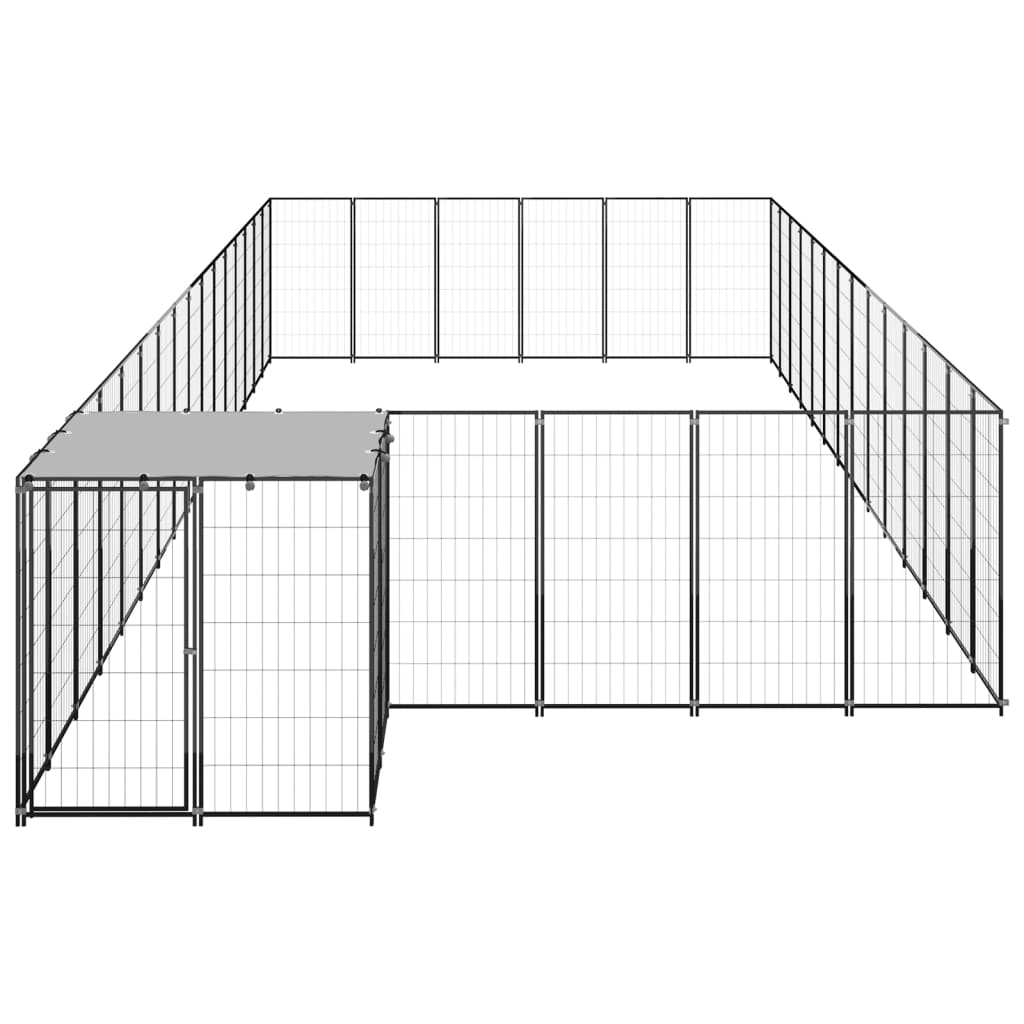 Vidaxl Dog Kennel 26,62 m² stål svart