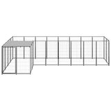 Vidaxl Dog Kennel 6,05 m² stalowy czarny