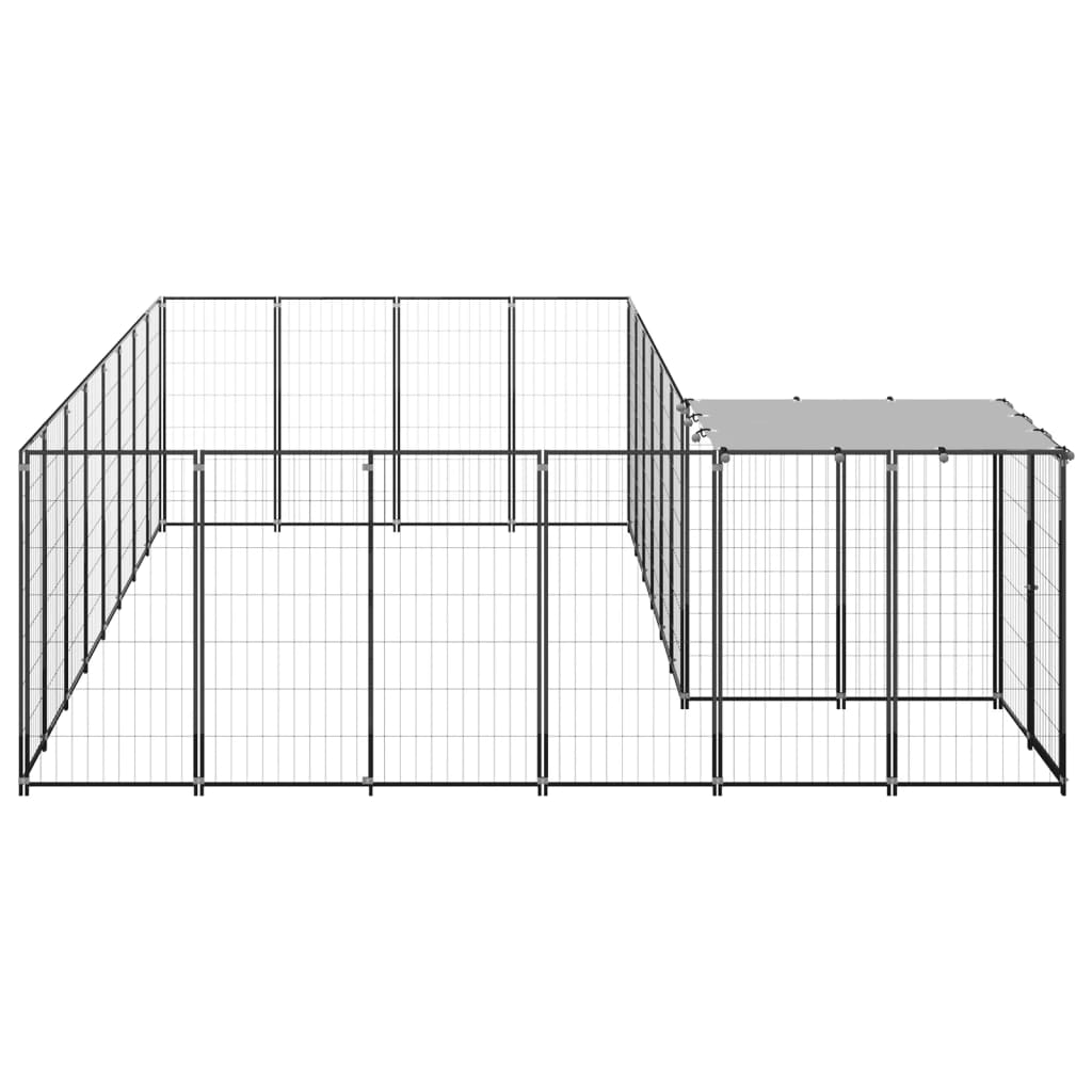 Vidaxl Dog Kennel 10,89 m² Steel Black