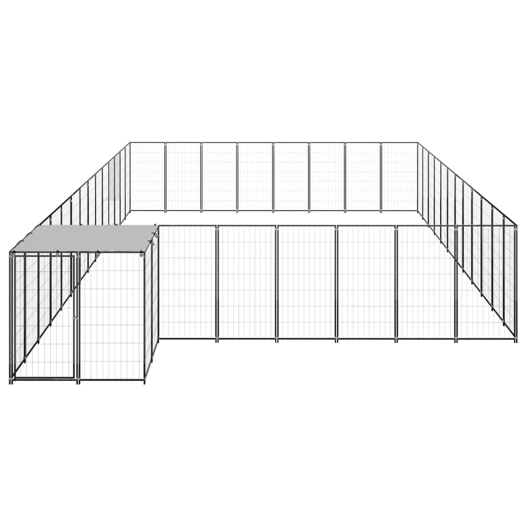 Vidaxl Dog Kennel 30,25 m² stål svart