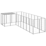 Vidaxl Dog Kennel 6.05 m² stål silverfärgad