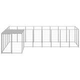 Vidaxl Dog Kennel 6.05 m² stål silverfärgad