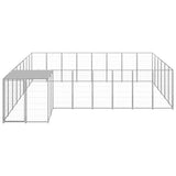 VidaXL Dog Kennel 15.73 m² Steel silver colored