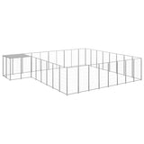 VidaXL Dog Kennel 20.57 m² Steel silver colored