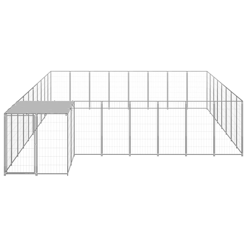 VidaXL Dog Kennel 20.57 m² Steel silver colored