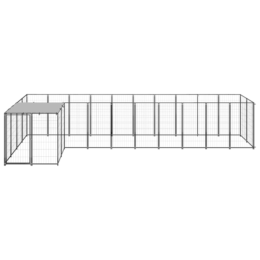 Vidaxl Dog Kennel 7,26 m² Steel Black