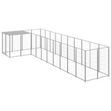 Vidaxl Dog Kennel 7,26 m² stål silverfärgad