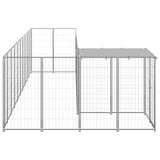 Vidaxl Dog Kennel 7,26 m² stål silverfärgad