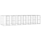 VidaXL Dog Kennel 16.94 m² Galvanized Steel