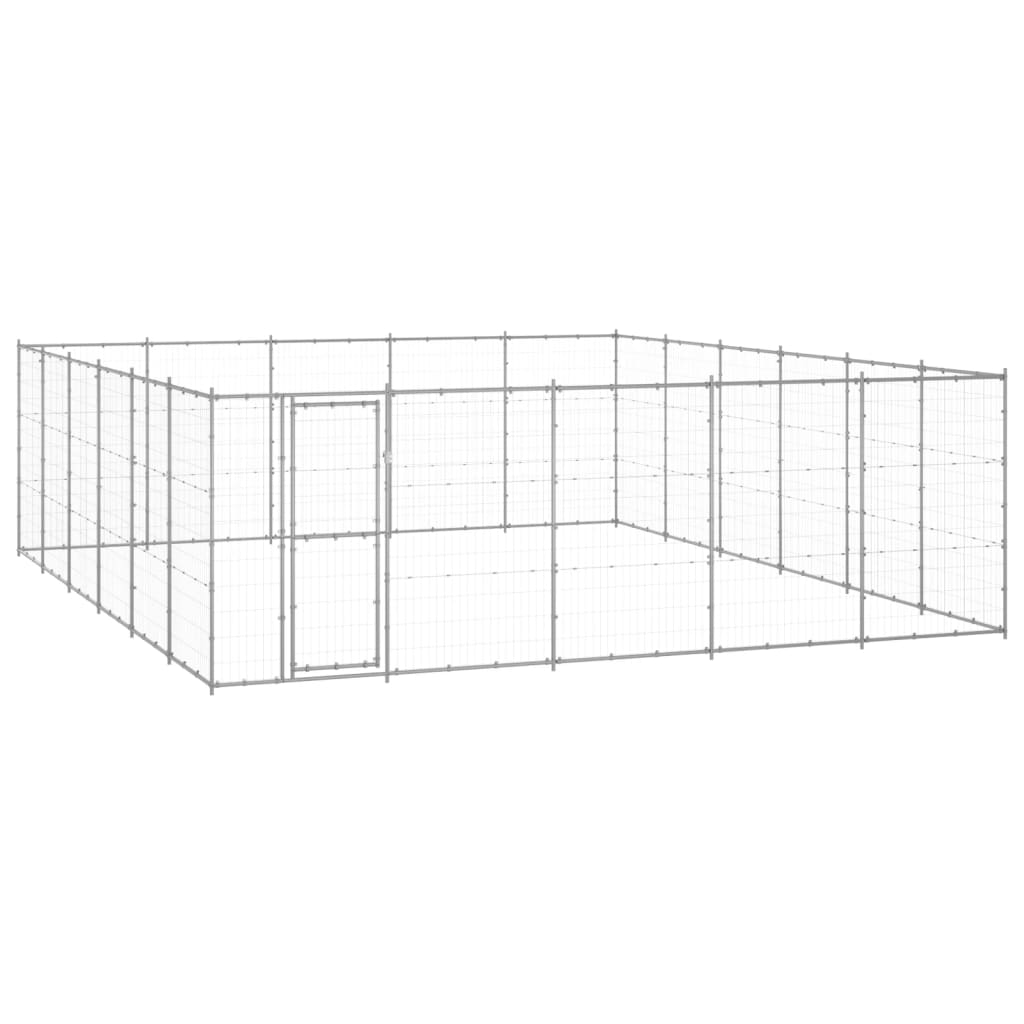 Vidaxl Dog Kennel 36,3 m² stal ocynkowana