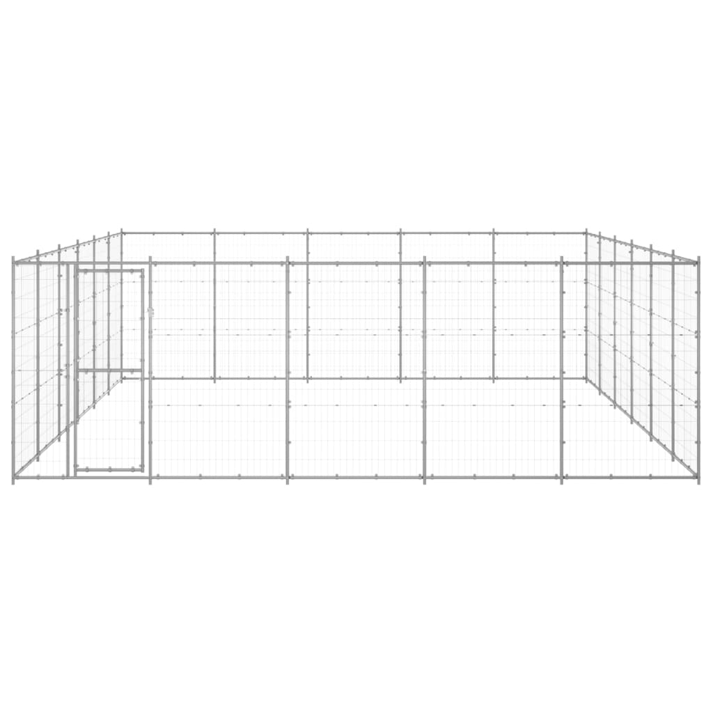 Vidaxl Dog Kennel 36,3 m² stal ocynkowana