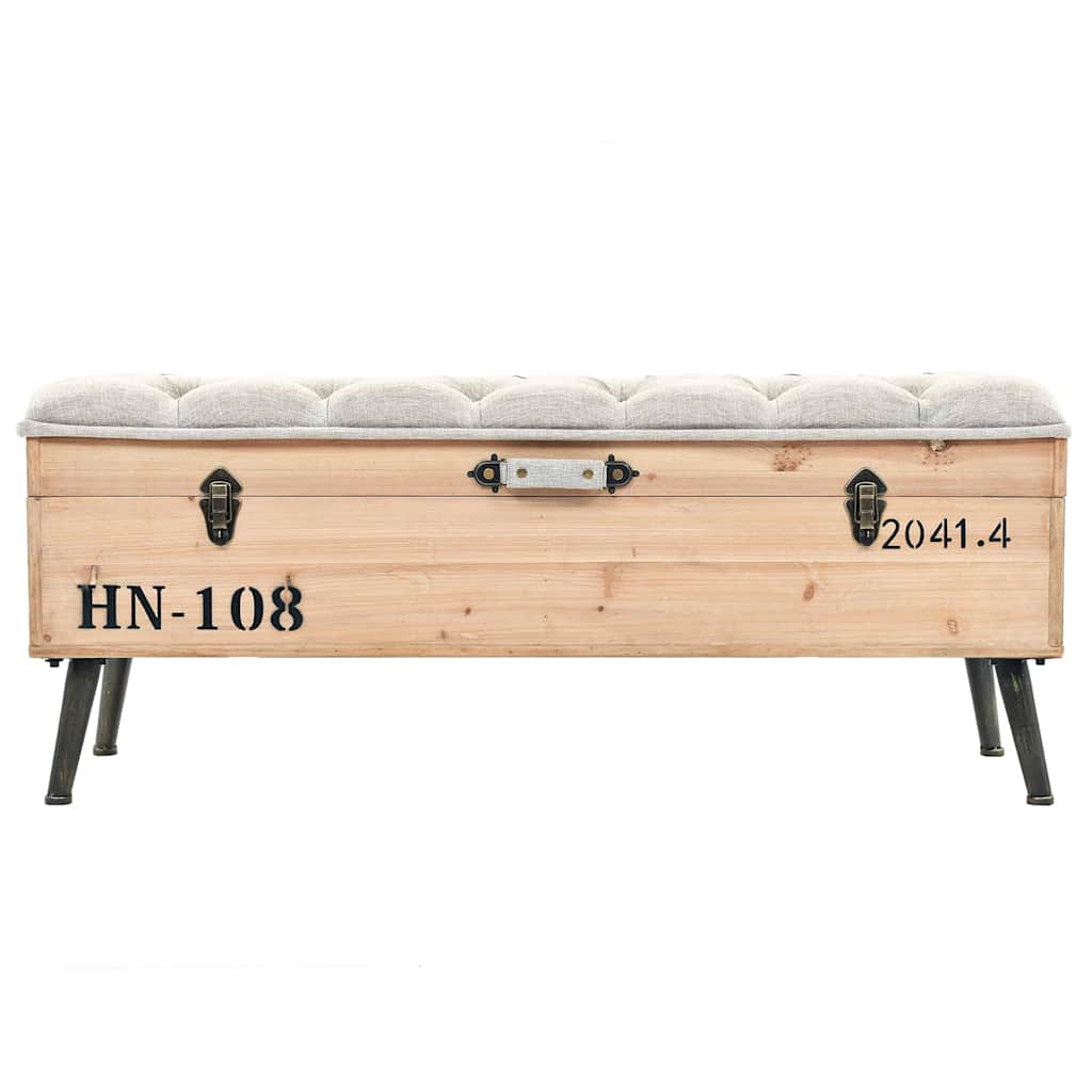 Vidaxl opbergbank 110 cm massief vurenhout