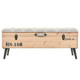 Vidaxl opbergbank 110 cm massief vurenhout
