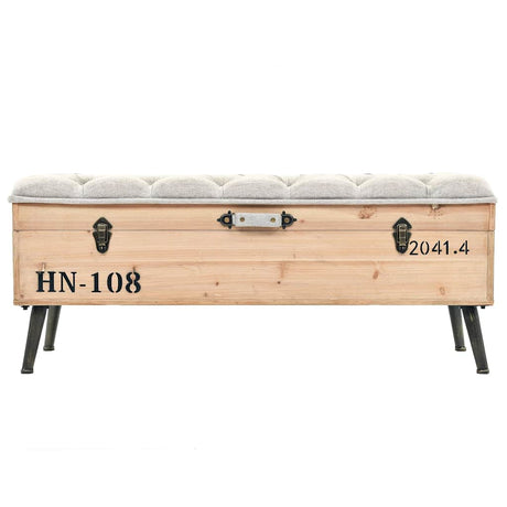 Vidaxl opbergbank 110 cm massief vurenhout