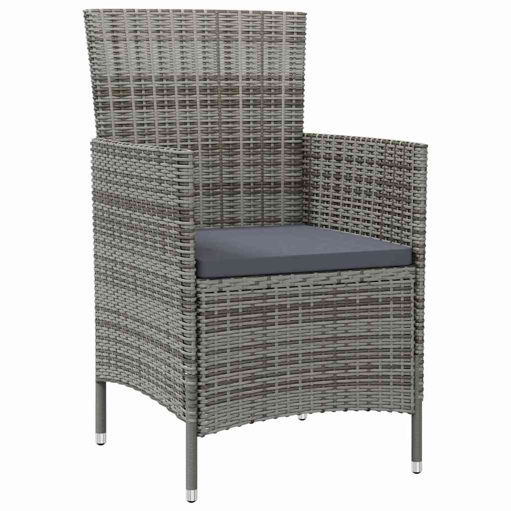 Vidaxl tuinstoelen 4 st met kussens poly rattan grijs