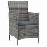 Vidaxl tuinstoelen 4 st met kussens poly rattan grijs
