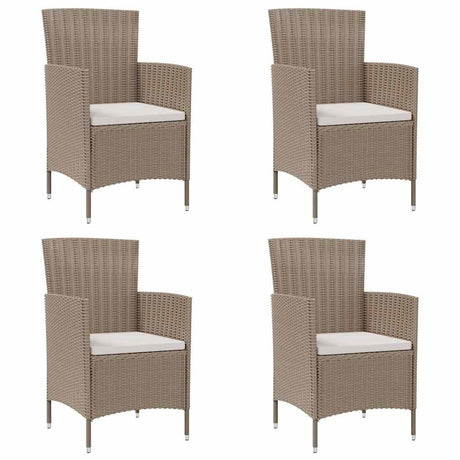 Vidaxl tuinstoelen 4 st met kussens poly rattan beige