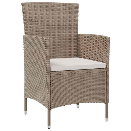 Vidaxl tuinstoelen 4 st met kussens poly rattan beige