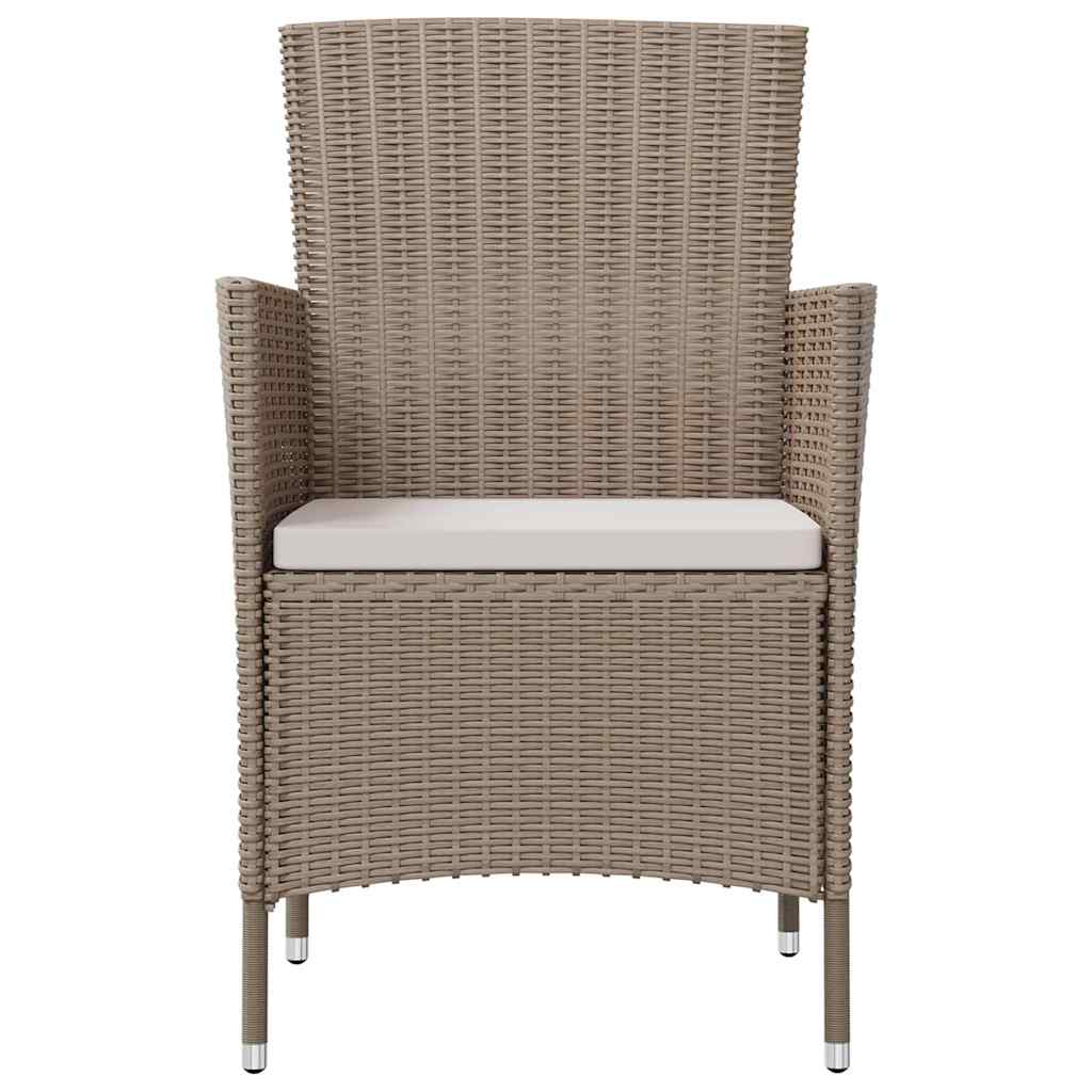 Vidaxl tuinstoelen 4 st met kussens poly rattan beige