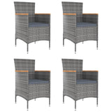 Vidaxl tuinstoelen 4 st poly rattan grijs