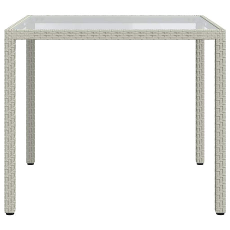 Vidaxl tuintafel 90x90x75 cm gehard glas en poly rattan wit