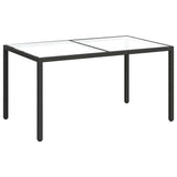 Vidaxl tuintafel 150x90x75 cm gehard glas en poly rattan zwart