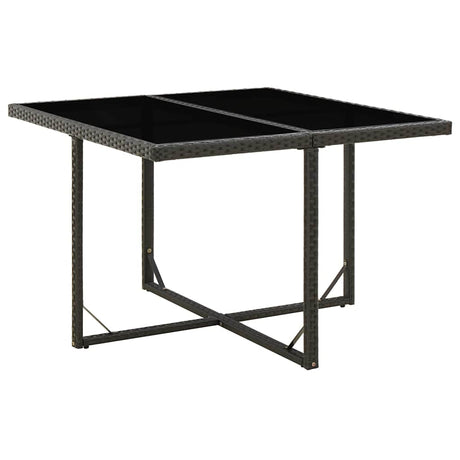 Vidaxl tuintafel 109x107x74 cm poly rattan en glas zwart