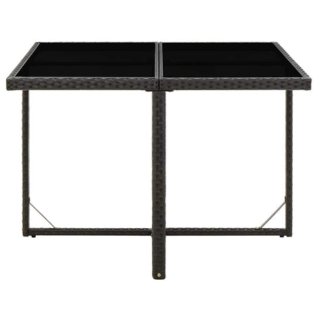 Vidaxl tuintafel 109x107x74 cm poly rattan en glas zwart