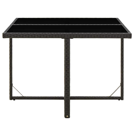Vidaxl tuintafel 109x107x74 cm poly rattan en glas zwart