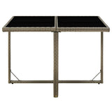 Vidaxl tuintafel 109x107x74 cm poly rattan en glas grijs