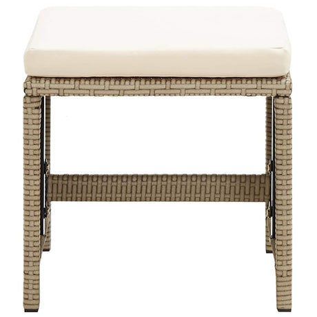 Vidaxl tuinkrukken 4 st met kussens poly rattan beige