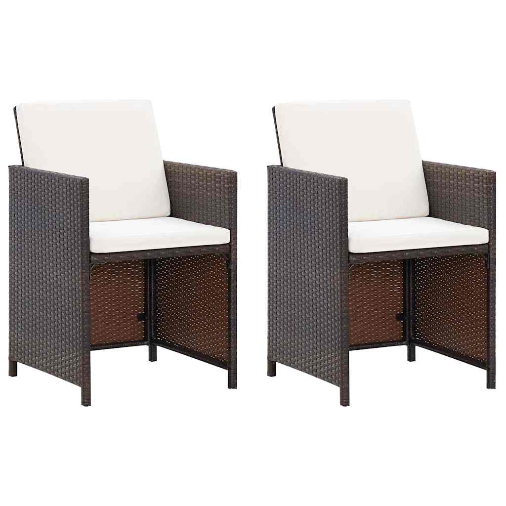 Vidaxl 4-delige tuinstoelen- en voetenbankenset poly rattan bruin