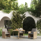 Vidaxl tuintafel 109x107x74 cm poly rattan en massief acaciahout beige
