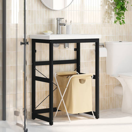 Vidaxl wastafelframe 59x38x83 cm ijzer zwart