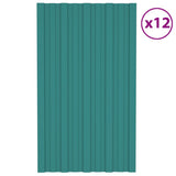 VidaXL roof panels 12 st 80x45 cm galvanized steel green