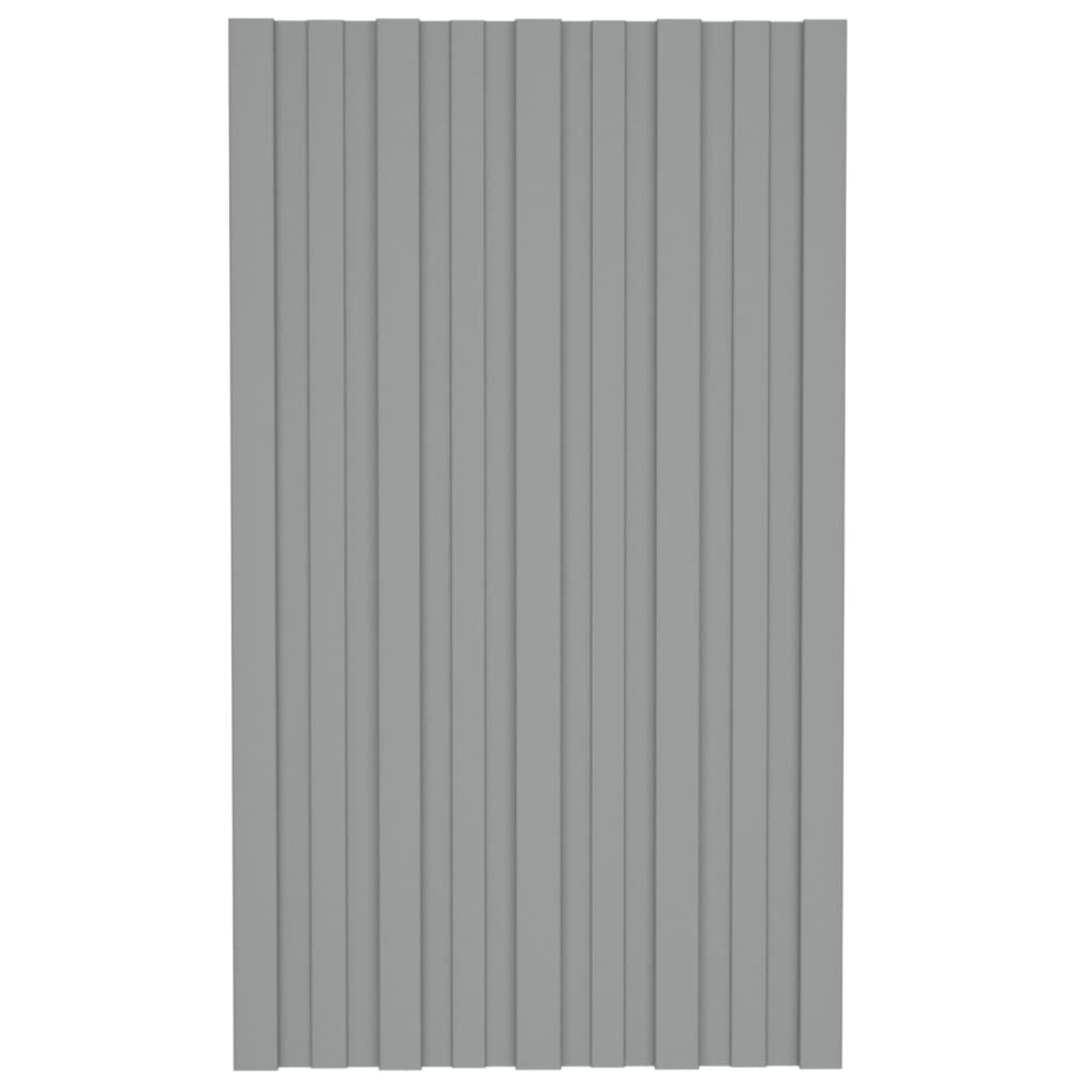 Panneaux de toit Vidaxl 36 ST 80x45 cm Gray en acier galvanisé