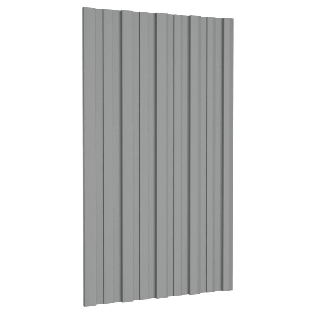 Panneaux de toit Vidaxl 36 ST 80x45 cm Gray en acier galvanisé