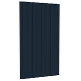 Panneaux de toit vidaxl 36 ST 80x45 cm anthracite en acier galvanisé -colore