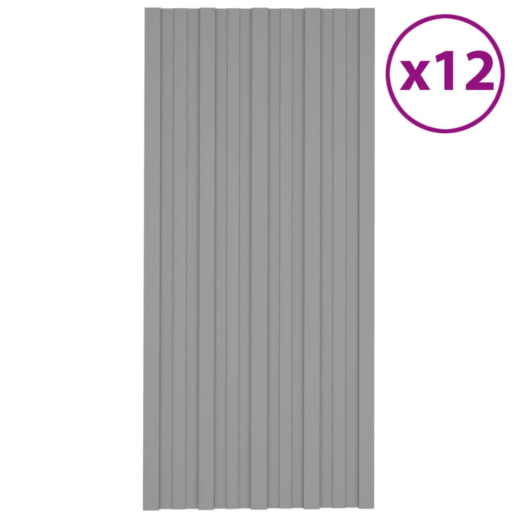 VidaXL roof panels 12 st 100x45 cm galvanized steel gray